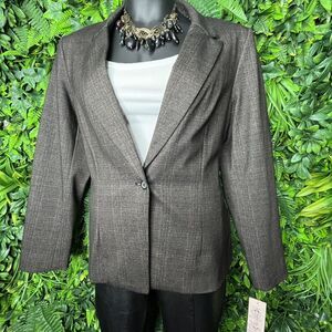 Nanette Lepore Women Blazer 14 Brown Print Jacket NWT MSRP $128.00